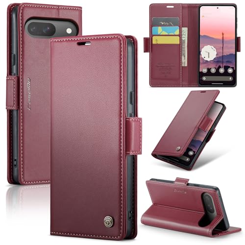 Wallet Case for Google Pixel 10/Google Pixel 10 Pro, Magnetic Flip Case with RFID Blocking Card Holder Kickstand for Women Men, Shockproof Durable Protective Phone Cover (Red) - color: Red