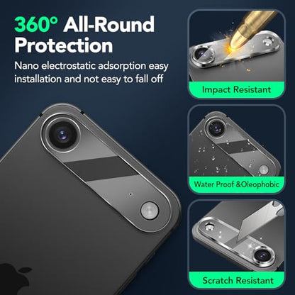 3PCS Rear Back Camera Lens Protector Tempered Glass for iPhone 17 Air- HD Clear Full Coverage Guard - color: for iPhone 17 Air