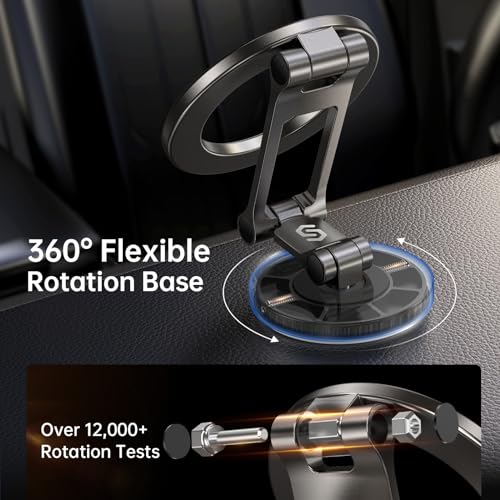 Syncwire Fits MagSafe Car Mount Magnetic Phone Holder for Dash and Tesla - color: Titanium Black