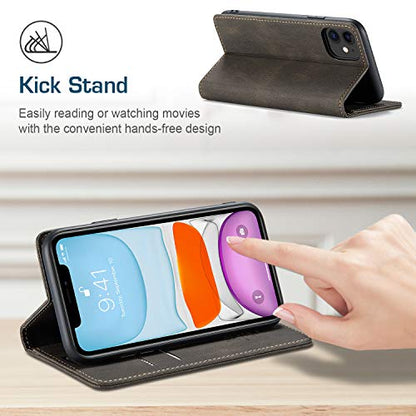 japezop Compatible with iPhone 11 Case,iPhone 11 Case Wallet with[RFID Blocking] Card Holder Kickstand, Leather Flip Wallet Case for iPhone 11 6.1 inch(Coffee) - color: Coffee, size: iPhone 11 6.1 Inch