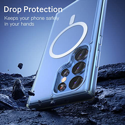 for Samsung Galaxy S23 Ultra Case Clear Magnetic Phone Case [Compatible with MagSafe] Slim Transparent Hard Back Case Cover Military Drop Protection Case - color: Clear, size: S23 Ultra