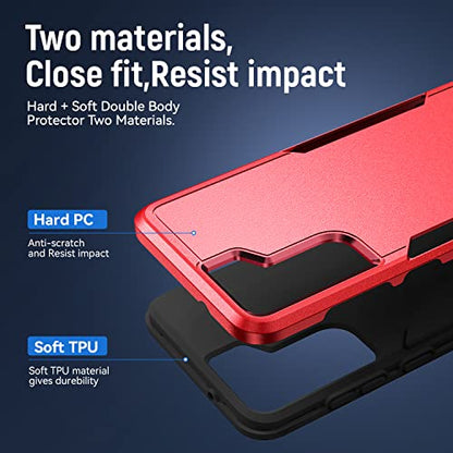 for Samsung Galaxy S21 Plus Case, Military Grade Drop Tested, Heavy-Duty Tough Rugged Shockproof Protective Case, Red - color: Red