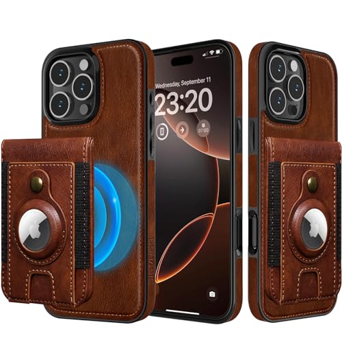 LOHASIC Compatible with Magsafe iPhone 16 Pro Max Wallet Case, Dark Brown | Detachable Leather Credit Card Holder Slot, RFID Blocking, Kickstand, Heavy Duty Protection, Shockproof Flip Cover - color: Dark Brown, size: for iPhone 16 Pro Max