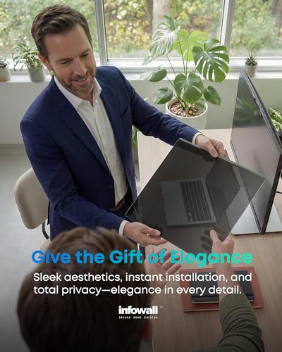 Hanging Privacy Screen Protector for Monitor (Fits 21-22 Inch Frameless), 30°+ Full Privacy & 95% Light Blocking, Instant Setup, 87% Blue Light & 97% UV Block, Office Data Security & Eye Protection - size: 22"-16:9 (19.29"L x 12.48"W)