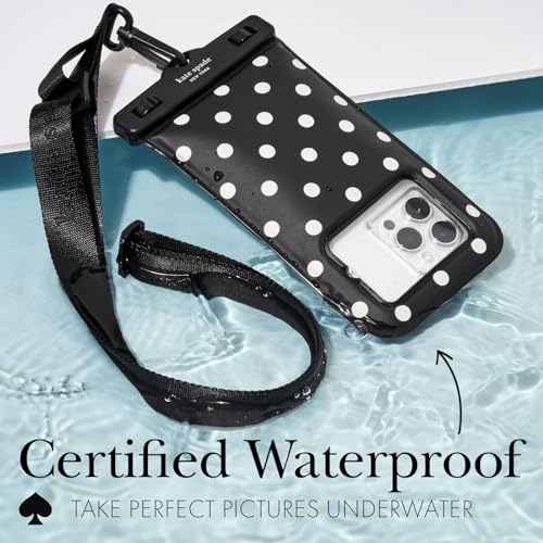 kate spade new york IP68 Floating Waterproof Phone Pouch - Picture Dot | Stylish Touchscreen Floating Waterproof Phone Case w/Crossbody Lanyard - Fits All Phones -Beach Cruise Ship Travel Essentials - color: Picture Dot