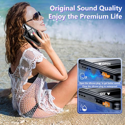 Compatible with iPhone 13 Pro Max Case Waterproof, Built-in Screen & Camera Protector IP68 Underwater Full Body 13FT Military Dropproof Shockproof Phone Case 6.7"-Black/Clear - color: Black, size: iPhone 13 Pro Max