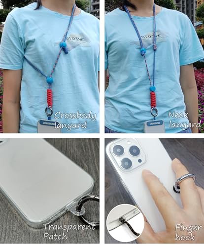 Phone Lanyard Crossbody, Anti Theft Phone Strap Adjustable Neck - color: Sky Blue