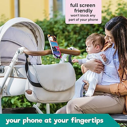 Hoovy Stroller Phone Mount | Silicone Stroller Phone Holder | Cell Phone Holder for Strollers, Shopping Carts, or Handlebars | Phone Holder Mount for Strollers
