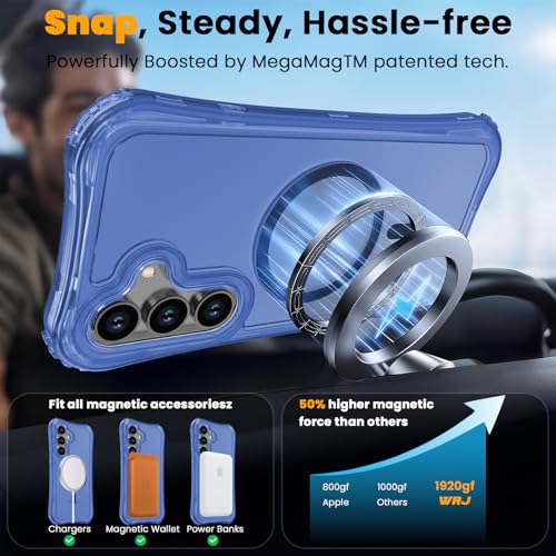 WRJ Magnetic Matte for Samsung Galaxy S26 FE Case,Samsung S25 FE Case [Fit for MagSafe][Military Grade Drop Protection] Translucent Shockproof Protective Phone Case-Blue - color: Blue, style: Matte