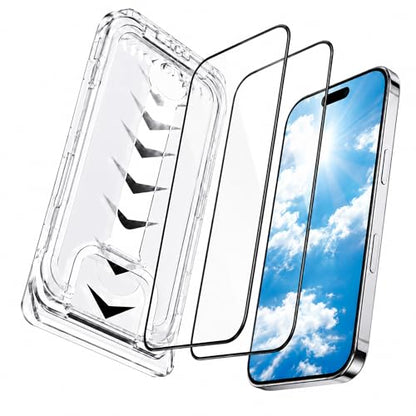 2 Pack Screen Protector for iPhone 15 Plus, 9H Tempered Glass, HD Clear, Anti-Scratch, Bubble-Free Easy Installation, Case Friendly