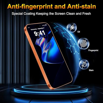 QsmQam Tempered Glass Screen Protector for iPhone 17 Pro Max, 9H+ Hardness - size: iPhone 17 Pro Max