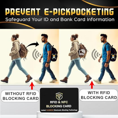 SaiTech IT 5 Pack RFID Blocking Card for Credit Debit ID Card, Black | Slim Anti-Theft Contactless NFC RFID Blocker Protector, Easily Fit into Wallet and Purse, for Men & Women - color: Black