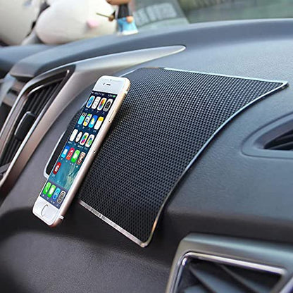 Car Dashboard Stick-On Placing Mat, Adhesive Silicone Pad for Car Interior, Cell Phone & Small Item Holder - Strong Viscosity, Washable& Reusable (Medium) - size: Medium