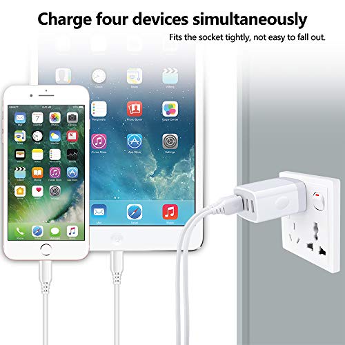 iPhone 17 Charger Box Fast Charging 4.8A Multi Port USB Charger Wall Plug - color: white