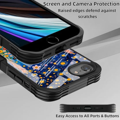 Protective Case Compatible with iPhone se 2022 2023 6/7/8 - Sky Cat | Hard PC Back Soft TPU Frame, Anti-Slip Shockproof, Stylish Printed Phone Cover Suitable for Men and Women - color: Starry Sky Cat