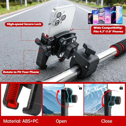 3rd Gen Shockproof Bike Phone Holder with Secure Lock for 4.7-7'' Phones