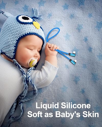 Short USB C Cable Right Angle 0.5/1/1.5ft, Silicone 60W Fast Charging Cable - color: Blue, size: 0.5 / 1 / 1.6 Ft.