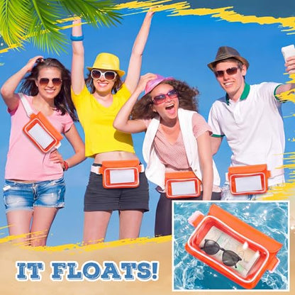 Ipx8 Waterproof Fanny Pack, 1 Pack Floating Waterproof Phone Pouch Touchscreen Dry Bag with Adjustable Waist Strap for Beach, Swimming, Kayaking, Boating, Fits Phones up to 8.5"(Orange) - color: Orange