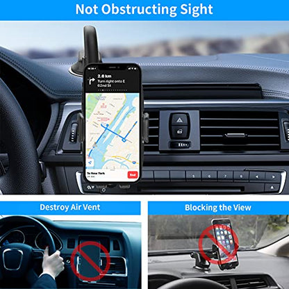 APPS2Car 14'' Gooseneck Car Truck Phone Holder, Windshield Phone Mount - color: Black Mirror