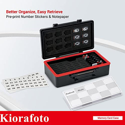 Kiorafoto 58 Slots MicroSD Card Case w Extra Storage Space Under the Bottom - color: for 58 Micro SD
