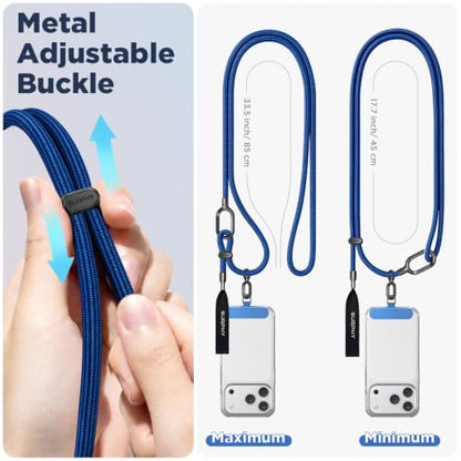 SURPHY Phone Lanyard Crossbody, Phone Strap Crossbody with 2 Tether Tabs - color: Blue