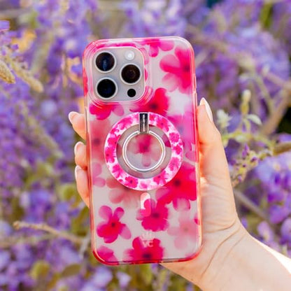 VELVET CAVIAR Compatible with MagSafe Phone Grip - Magnetic Ring Holder with Adjustable Stand - Removable MagSafe Accessories for iPhone 16, 15, 14, 13, 12 (Cherry Blossom) - color: Cherry Blossom