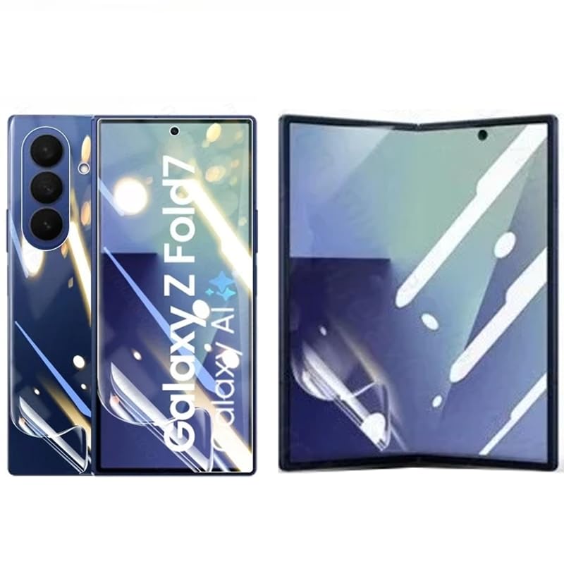 2pcs Flexible Front Screen Protector for Samsung Galaxy Z Fold7 8.0" 3D Hydrogel Film Transparent TPU Touch Sensitive Fingerprint Unlock Not Tempered Glass - color: Z Fold7