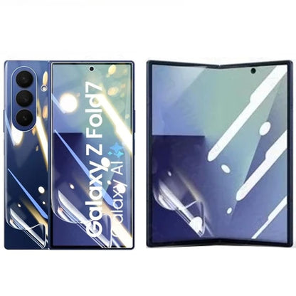 2pcs Flexible Front Screen Protector for Samsung Galaxy Z Fold7 8.0" 3D Hydrogel Film Transparent TPU Touch Sensitive Fingerprint Unlock Not Tempered Glass - color: Z Fold7