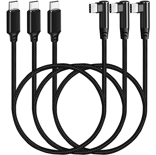 USB C to USB C Cable, 1.5FT, 3 Packs, Right Angle, 60W PD - size: 1.5ft, 1.5ft, 1.5ft