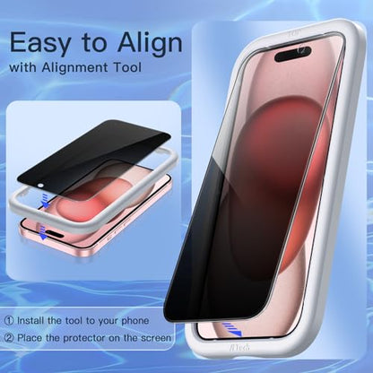 JETech Privacy Screen Protector for iPhone 15, 2-Pack - size: iPhone 15