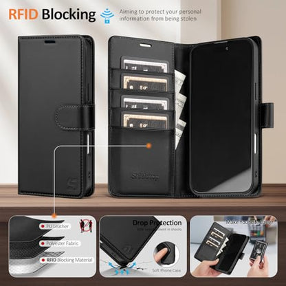 Shieldtop Compatible with MagSafe iPhone 17 Pro Wallet Case,Black | 2 in 1 Detachable Magnetic,Credit Card Holder Slots,RFID Blocking,PU Leather,Kickstand,Flip Folio Phone Cover for Men & Women - color: Black, size: iPhone 17 Pro - 6.3"