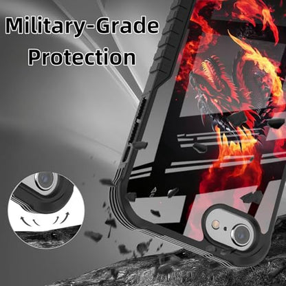Protective Case Compatible with iPhone se 2022 2023 6/7/8 - Dragon | Hard PC Back Soft TPU Frame, Anti-Slip Shockproof, Stylish Printed Phone Cover Suitable for Men and Women - color: A Fiery Dragon