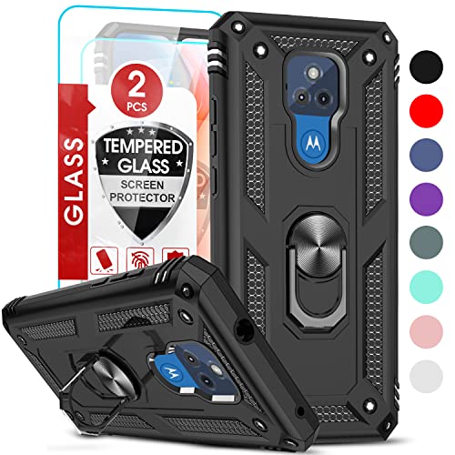 LeYi for Moto G Play 2021 Case: Heavy Duty Shockproof and Stand Black - color: Black, size: 6.5 inch (G Play 2021)