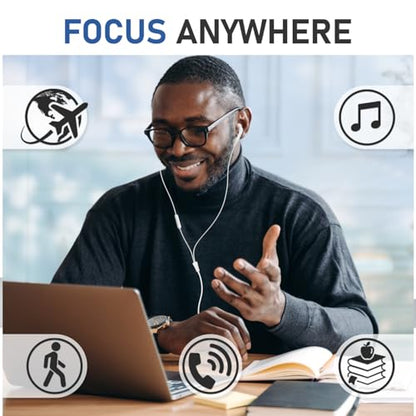 LUDOS FEROX 3 Pack Wired Earbuds in-Ear Headphones, 5 Year Warranty, Earphones with Microphone, Noise Isolation for 3.5mm Jack Ear Buds for iPhone, Samsung, Computer, Laptop, Kids, School Students - size: 3 Pack