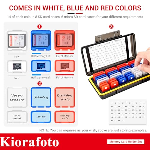 Kiorafoto Memory Card Case w 24 SD & 18 TF Transparent Standard Card Cases - color: for 24 SD+18 TF(With Box)