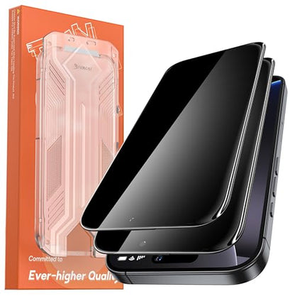 2 Pack for iPhone 16 Pro Max Privacy Screen Protector Tempered Glass:9H+ Durable, Auto Positioning, Bubble Free, High Definition, Easy Installation