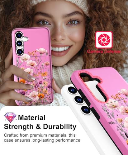 for Samsung Galaxy S24 / S25 Case - Pink Nice Flowers - color: Pink Nice Flowers