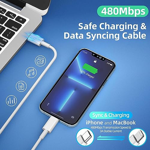 Fast Charger iPhone,3Pack【Apple MFi Certified】Charge iPhone14 Fast Charging - color: White 10FT