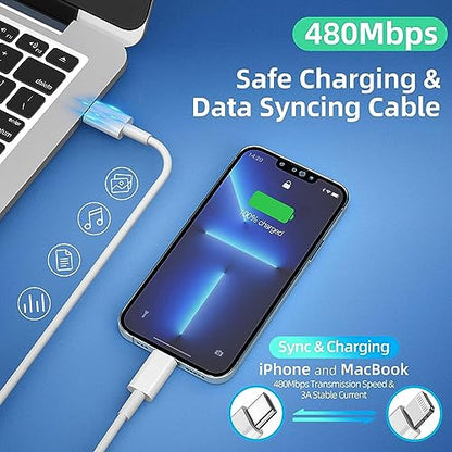 Fast Charger iPhone,3Pack【Apple MFi Certified】Charge iPhone14 Fast Charging - color: White 10FT