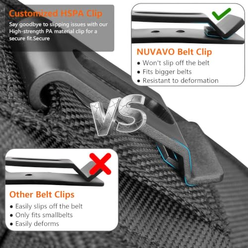 Magnetic Cell Phone Holster with Belt Clip for iPhone Samsung Galaxy | N52 magnetic closure, fits OtterBox. Card slot + pen holders 4-way carry: belt loops, clip, ring For Men, fieldwork, hiking - size: Large