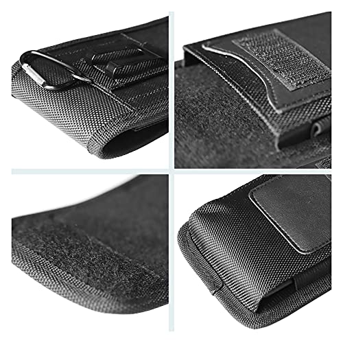 Vertical Nylon Cell Phone Holster Case with Belt Clip & Hook - XXL - size: XXL