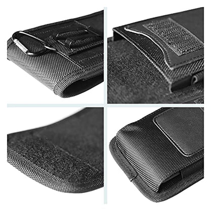 Vertical Nylon Cell Phone Holster Case with Belt Clip & Hook - XXL - size: XXL