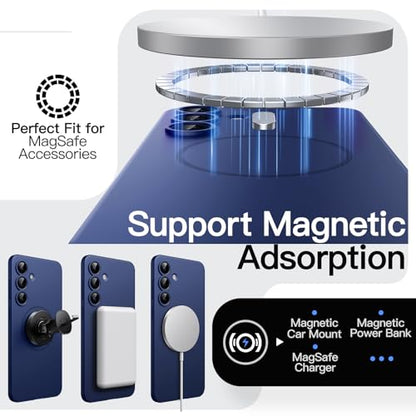 JETech Magnetic Slim Case for Samsung Galaxy S25 FE, Navy Blue | Compatible with MagSafe, Full Camera Lens Protection, Ultra-Thin Lightweight, Matte Finish Phone Cover - color: Navy Blue, size: Galaxy S25 FE