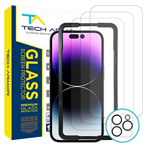 Tech Armor Screen Protector for iPhone 14 Pro Max, Ballistic Glass, 3-Pack - size: iPhone 14 Pro Max-6.7 Inch