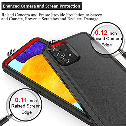 TENCO Compatible with Samsung Galaxy A52 5G Case,with Screen Protectors,Heavy Duty Rugged Shockproof Full Body Protection Kickstand Case with Belt Clip Holster for Samsung Galaxy A52 5G(Black) - color: Black