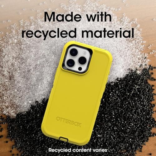 OtterBox iPhone 15 Pro Max (Only) - Defender Series Case - Night Reverse (Yellow & Black) - Screenless - Rugged & Durable - with Port Protection - Holster Clip Includes - Non-Retail Packaging - color: Night Reverse (Yellow & Black)