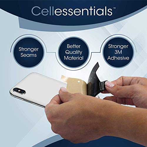 USA Merchant Redesigned Card Holder - Silicone Stick on Cell Phone Wallet with Pocket for Credit Card ID Business Card - iPhone Android & Smartphones (Black, White, Grey) - color: Black, White, Grey