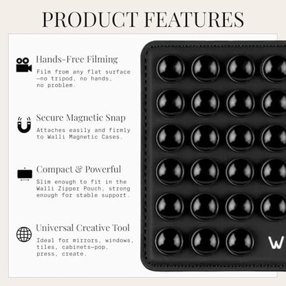 Walli Cases Silicone Suction Cup Mount for iPhone, Fits Walli Magnetic Case - color: Black