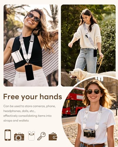 Phone Strap with Zippered Wallet and Clear Purse, Universal Adjustable Crossbody Phone Lanyard with Wallet (Arrowhead)