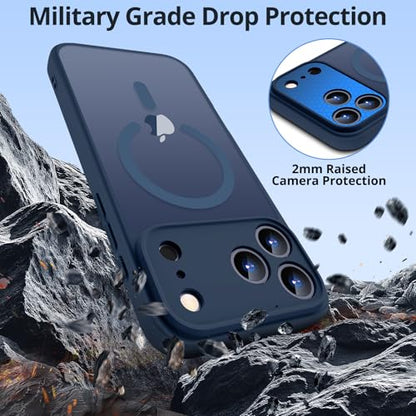for iPhone 17 Pro Max Case w/Detachable MagSafe Wallet-Blue | RFID Blocking Card Holder&Kickstand, Military-Grade Drop & Raised Camera Protection for Travel & Commute - color: Blue